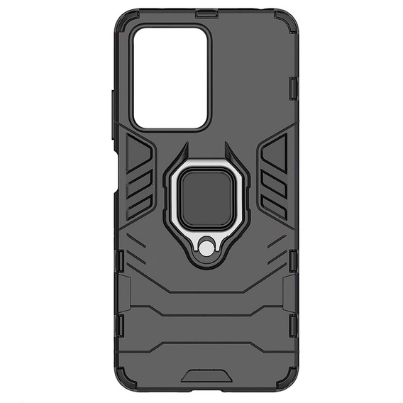 Obal na mobil pre Xiaomi Redmi 12, Kickstand Ring, čierne