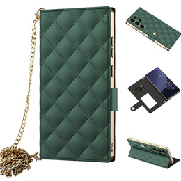 Flipové puzdro pre Samsung Galaxy S25 Ultra, GKK Mirror Wallet, zelený