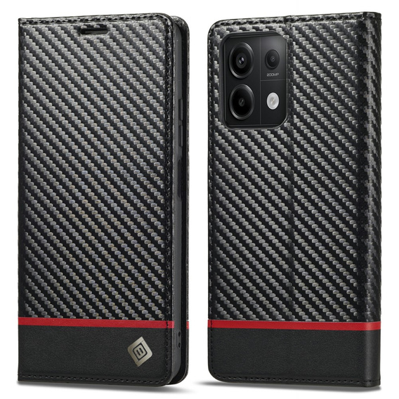 Flipové puzdro pre Xiaomi Redmi Note 13 Pro 4G / Xiaomi Redmi Note 14S / Xiaomi Poco M6 Pro 4G, Carbon LC.IMEEKE, čierne