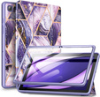 Obal na mobil pre Samsung Galaxy Tab A7, Suritch Full Body Basic Marble, fialové