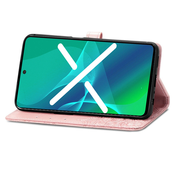 Klapkové puzdro pre Oppo A98 5G, Mandala, ružové rose gold
