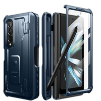 Obrnené puzdro pre Samsung Galaxy Z Fold 4 5G, Dexnor Full Body S-Pen Slot, tmavomodré