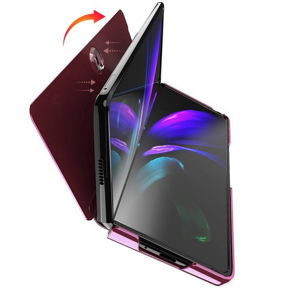 Obal na mobil pre Samsung Galaxy Z Fold 2 5G, Clear View, ružové rose gold