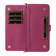 Puzdro s chlopňou pre Oppo Reno 13F 5G, Crossbody Leather Wallet, bordové