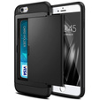 Obal na mobil pre iPhone 7/8/SE 2020/SE 2022, Sliding Card Holder, čierne