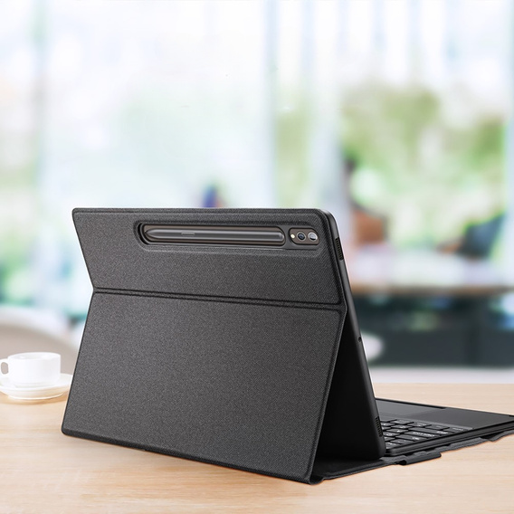 Puzdro + klávesnica Samsung Galaxy Tab S9 Ultra, Dux Ducis TouchPad Leather Pen Slot, čierne