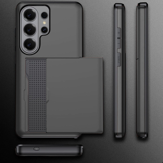 Puzdro s držiakom na karty pre Samsung Galaxy S26 Ultra, čierne