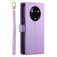 Klapkové puzdro pre Realme 14 Pro+ 5G, Wallet Zipper Pocket, fialové