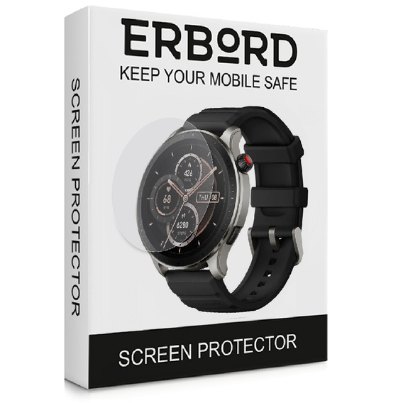 3x ERBORD Hydrogélová fólia pre Amazfit GTR 4