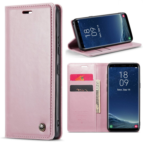 CASEME flipové puzdro pre Samsung Galaxy S8, Waxy Textured, ružové
