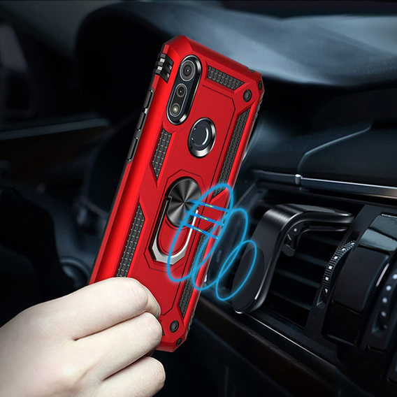 Pancierované obal na mobil pre Motorola Moto E6S, Nox Case Ring, červené