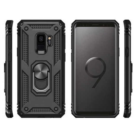 Pancierované obal na mobil pre Samsung Galaxy S9, Nox Case Ring, čierne