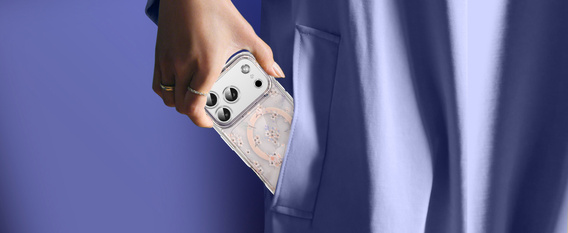 Magnetické puzdro s kvetinovým laserovým vzorom pre iPhone 17 Pro