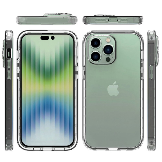 Puzdro pre iPhone 14 Pro Max, Shockproof, s fóliou, priehľadné