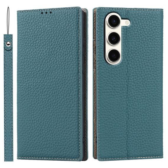 Kožené puzdro pre Samsung Galaxy S23, ERBORD Grain Leather, modrý
