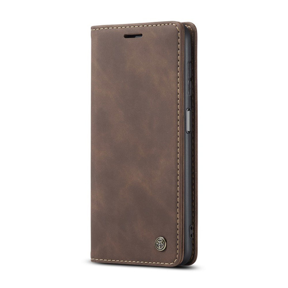 CASEME puzdro pre Samsung Galaxy A12 / M12 / A12 2021, Leather Wallet Case, káva