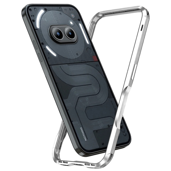 Puzdro LUPHIE pre Nothing Phone 2a / 2a Plus, Armor Bumper, strieborné