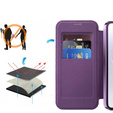 Klapkové puzdro pre Samsung Galaxy A36, RFID Wallet MagSafe CamShield, fialové