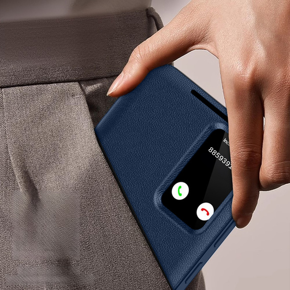 Flipové puzdro pre Samsung Galaxy S25, Smart View Wallet, modré