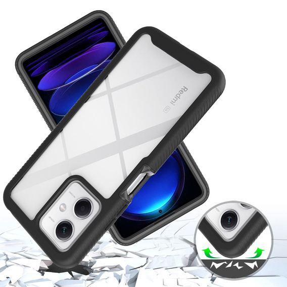 Puzdro pre Xiaomi Redmi Note 12 5G / POCO X5 5G, Shockproof, s fóliou, čierne