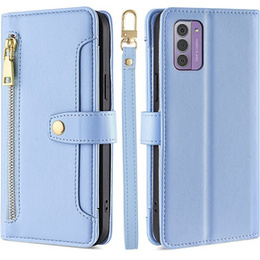 Klapkové puzdro pre Nokia G42, Wallet Zipper Pocket, modré