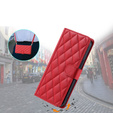 Puzdro s chlopňou pre Xiaomi Redmi Note 13 Pro 4G / Xiaomi Redmi Note 14S / Xiaomi Poco M6 Pro 4G, Rhombus Crossbody Leather, červené
