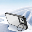 Puzdro pre Iphone 16E, Kickstand Frame, transparentné / čierne