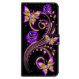 Klapkové puzdro pre Xiaomi Redmi Note 12 4G, Wallet, flowers & butterfly, biele