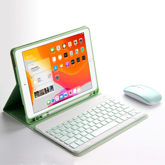Puzdro + klávesnica iPad 10.2 7/8/9 gen 2019/2020/2021, Keyboard Cover Pen Slot, zelený