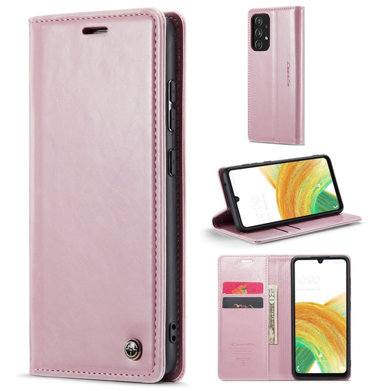 CASEME flipové puzdro pre Samsung Galaxy A33 5G, Waxy Textured, ružové