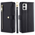 Klapkové puzdro pre Motorola Moto G73 5G, Wallet Zipper Pocket, čierne