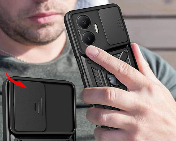 Obal na mobil pre Xiaomi Poco F7, CamShield Slide, čierne