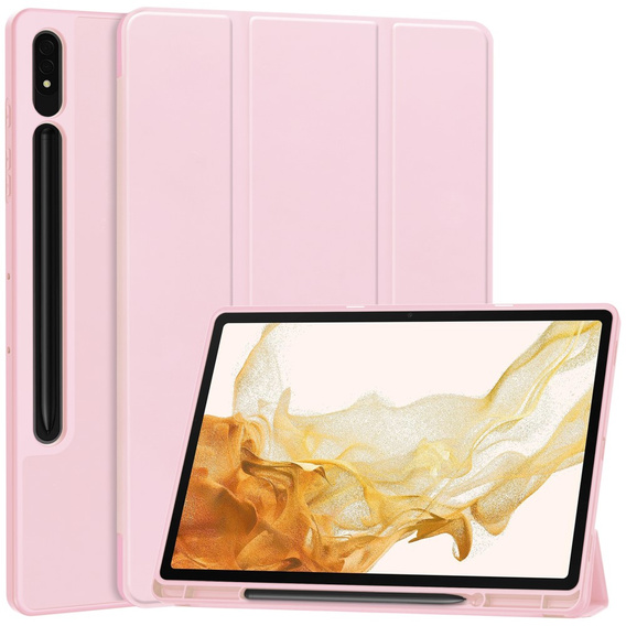 Puzdro pre Samsung Galaxy Tab S10+ Plus, Smartcase s priestorom pre stylus, ružové