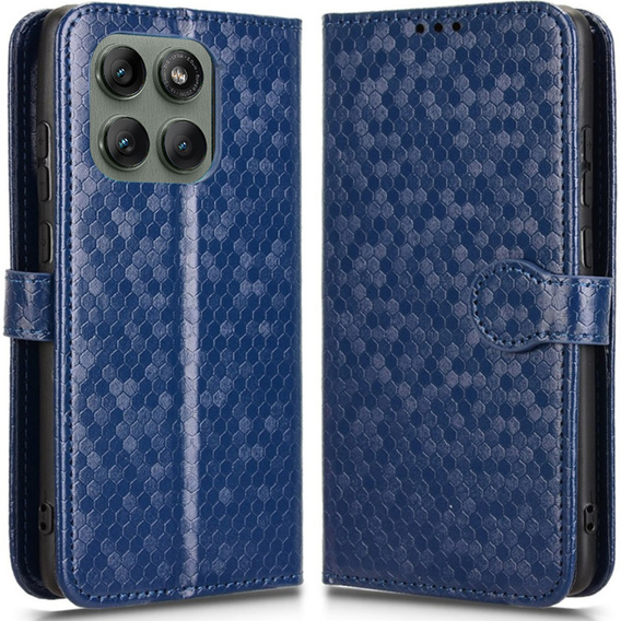 Flipové puzdro pre Motorola Edge 60 Pro, Wallet Rhombus, modré