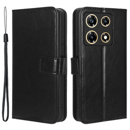 Klapkové puzdro pre Infinix Note 30 Pro 4G, Crazy Horse Wallet, čierne