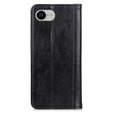 Obal na mobil pre Iphone 16E, Wallet Litchi Leather, čierne