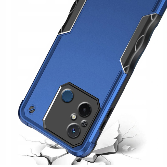 Obrnené puzdro pre Xiaomi Redmi 12C, Dual-Layer, tmavomodré