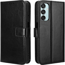 Klapkové puzdro pre Samsung Galaxy M35, Crazy Horse Wallet, čierne