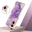 Ochranné puzdro pre Motorola Moto G24 / G24 Power / G04, Marble Slim Case, tmavo fialová