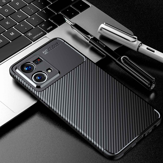 Obal na mobil pre Oppo Reno7 4G, Carbon Gel, čierne