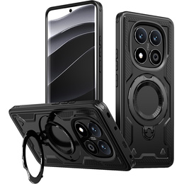 Puzdro pre Xiaomi Redmi Note 14 Pro 5G /  Poco X7 5G, Military MagSafe, čierne + sklo 9H