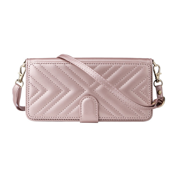 Puzdro s chlopňou pre Xiaomi Poco F7 Pro / F7 Ultra, Crossbody Leather Wallet, ružové