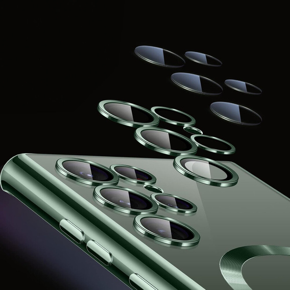 Puzdro pre Samsung Galaxy S24 Ultra, Electro MagSafe, zelený+ Plné lepidlo keramické sklo