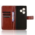 Klapkové puzdro pre Realme GT 6 / 6T, Crazy Horse Wallet, hnedé