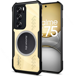 Puzdro pre Realme 14X / Realme C75, s magnetickým štítkom, transparentné / čierne