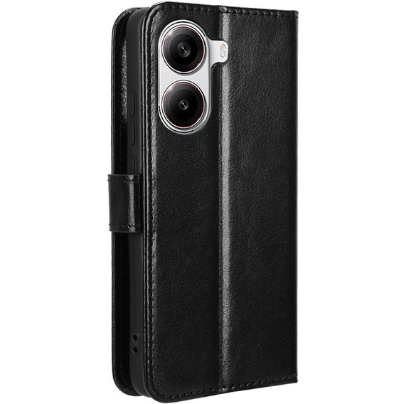 Klapkové puzdro pre Xiaomi Poco X7 Pro 5G, Crazy Horse Wallet, čierne