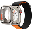 Pasek nylonowy do Apple Watch 1/2/3/4/5/6/7/8/SE/ULTRA 42/44/45/49 MM, Czarny / Pomarańczowy