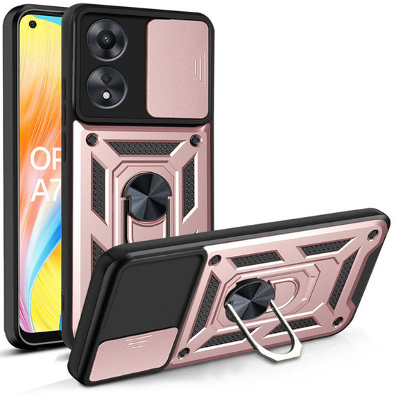 Obal na mobil pre Oppo A78 4G, CamShield Slide, ružové rose gold