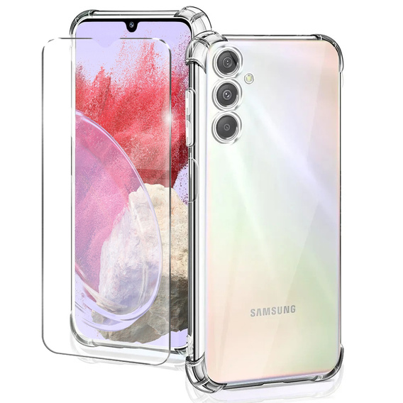 Puzdro pre Samsung Galaxy M34 5G, Anti-Shock, priehľadné + sklo 9H