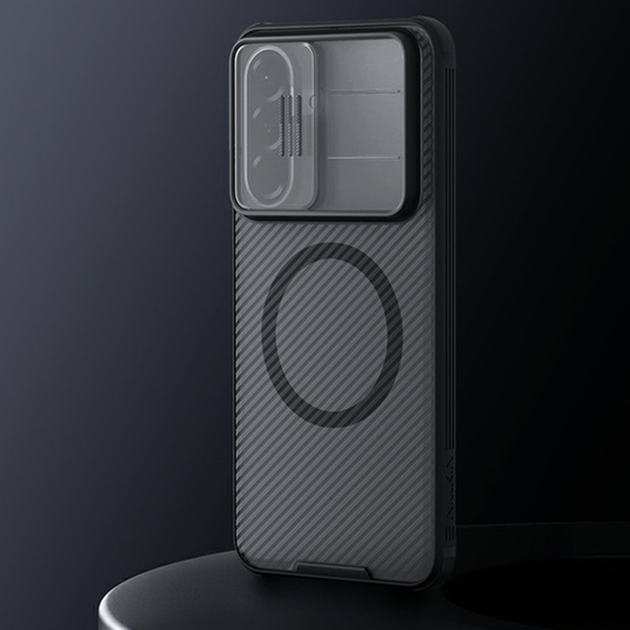 Nillkin CamShield Pro magnetické puzdro pre Samsung Galaxy A57 5G, priehľadné/čierne